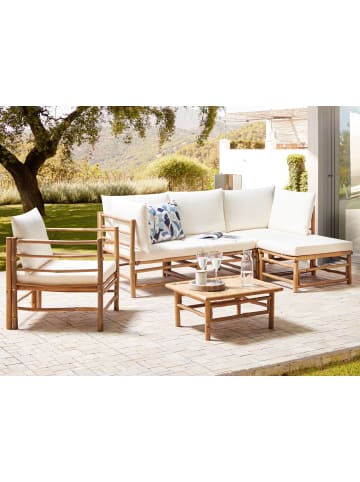 Beliani 6-tlg Sitzgruppe CERRETO in Braun/Weiß