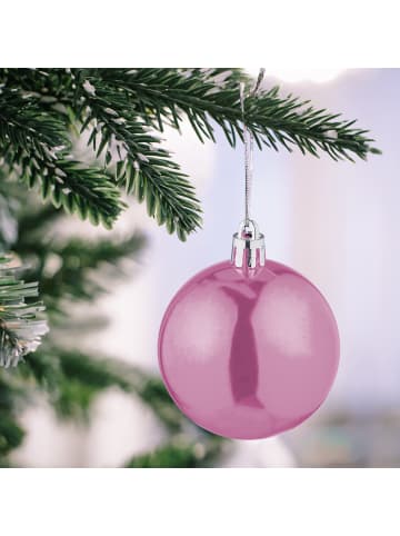 relaxdays 100-tlg. Weihnachtskugeln Set in Rosa