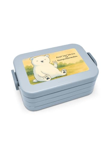 Mr. & Mrs. Panda Lunchbox Eisbär Faul Design mit Spruch in Blau Pastell