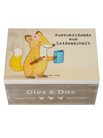 Mr. & Mrs. Panda Truhe Auszubildende Leidenschaft Design mit Spruch in Weiß