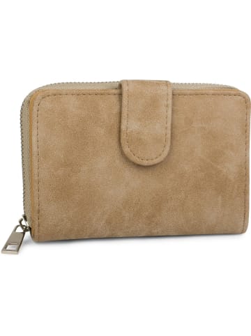 styleBREAKER Geldbörse in Dunkelblau / Silber metallic