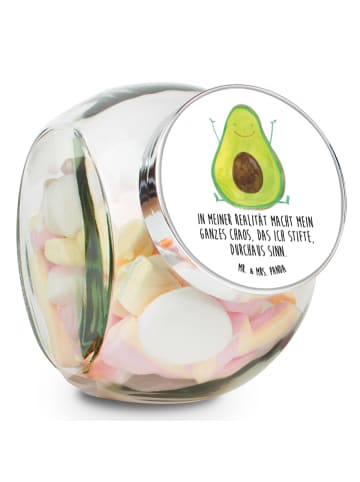 Mr. & Mrs. Panda Bonbonglas Avocado Glücklich mit Spruch in Weiß