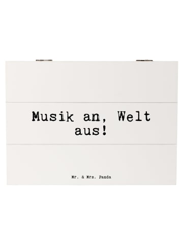 Mr. & Mrs. Panda Aufbewahrungsbox Musik an, Welt aus!... mit Spruch in Weiß