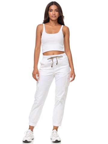 Tazzio Cargohose "F600" - Regular Fit - in Weiß