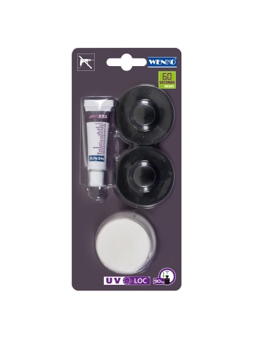 Wenko Befestigungsteile UV-Loc in Schwarz, (H) 1,5 x (L) 5 cm
