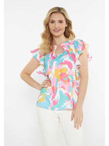 Usha Women Blouse in Blue Multicolor