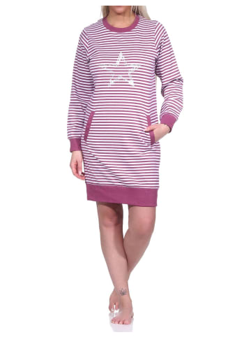 NORMANN Nachthemd langarm Bündchen und Sternen - 76448 in beere