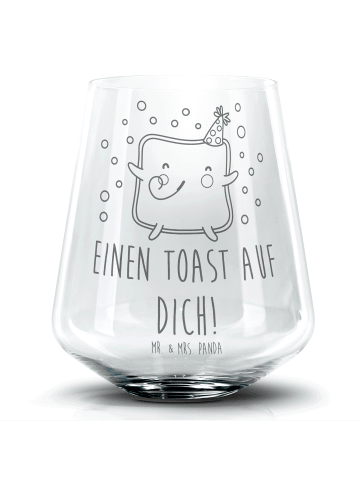 Mr. & Mrs. Panda Blümchentail Glas Toast Party mit Spruch in Transparent