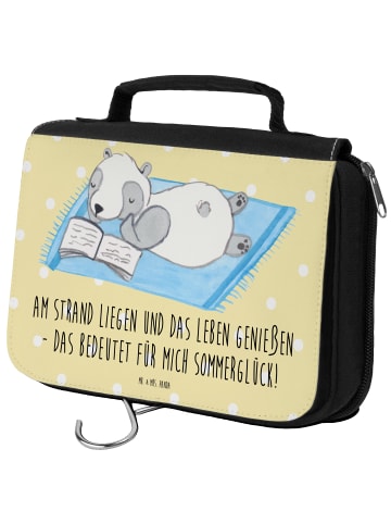 Mr. & Mrs. Panda Kulturbeutel Sommerglück mit Spruch in Gelb Pastell
