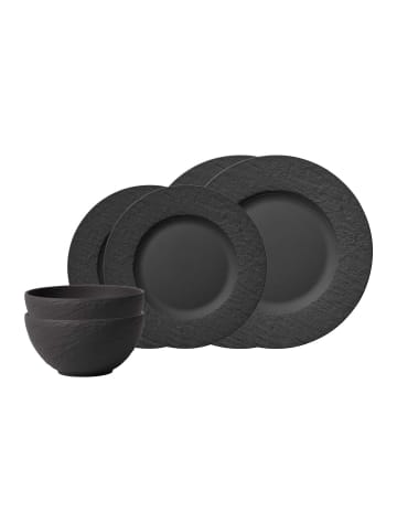 Villeroy & Boch 6er Set Basic-Set Manufacture Rock schwarz in schwarz