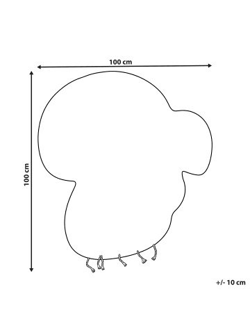 Beliani Kinderteppich TOADSTOOL in Beige/Braun/Grün - (W) 100 x (L) 100 cm