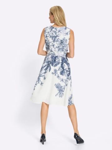Heine Druck-Kleid in ecru-dunkelblau-bedruckt