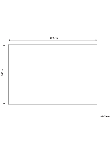 Beliani Kurzflor AKKAYA in Grau/Weiß - (W) 160 x (H) 1.5 x (L) 220 cm