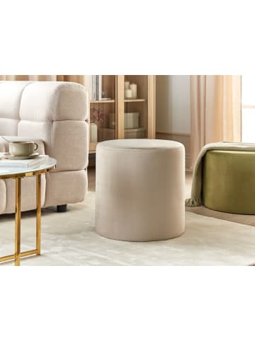 Beliani Pouf LOVETT in Beige - (W) 47 x (H) 48 x (L) 47 cm