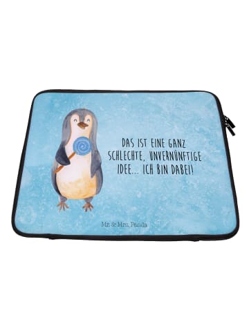 Mr. & Mrs. Panda Notebook Tasche Pinguin Lolli mit Spruch in Eisblau