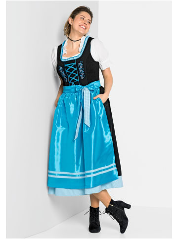 sheego Dirndl in schwarz-türkis