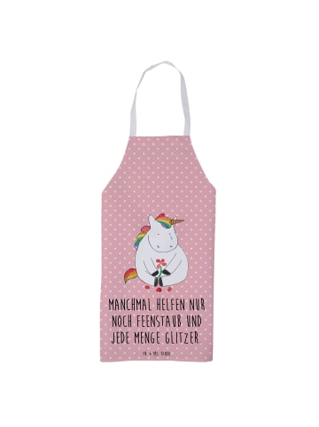 Mr. & Mrs. Panda Schürze Einhorn Traurig mit Spruch in Rot Pastell