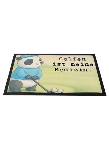 Mr. & Mrs. Panda fußmatte Panda Golfen Design mit Spruch in Weiß