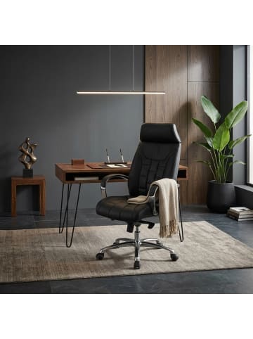 KADIMA DESIGN Bürostuhl Echtleder bis 120kg Schreibtischstuhl Wippfunktion