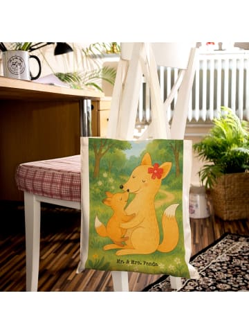 Mr. & Mrs. Panda Strandtasche Fuchs Mama Design ohne Spruch in Weiß