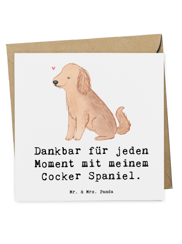 Mr. & Mrs. Panda Klappkarte Blümchener Spaniel Moment mit Spruch in Weiß