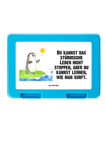 Mr. & Mrs. Panda Aufbewahrungsbox Pinguin Surfer mit Spruch in Weiß