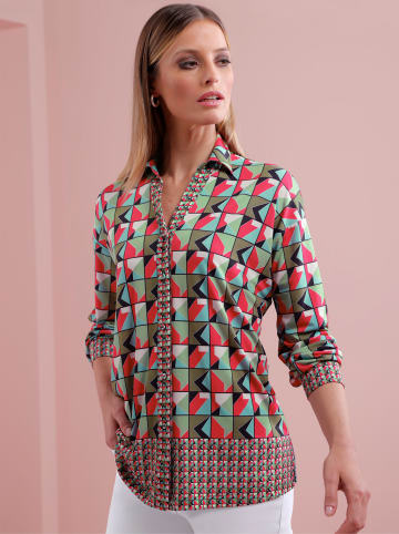 Heine Shirtbluse in pink-schwarz-bedruckt