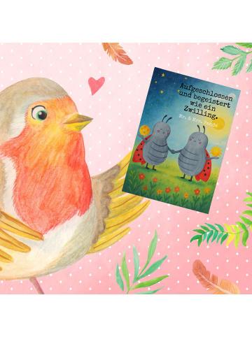 Mr. & Mrs. Panda Grußkarte Sternzeichen Zwilling Design mit Spruch in Weiß