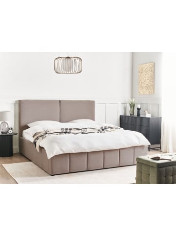 Beliani Doppelbett CASTELNAVET in Beige/Schwarz - (W) 192 x (H) 120 x (L) 220 cm