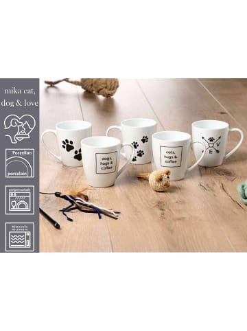 Ritzenhoff & Breker 6er Set Kaffeebecher Mika Cat 360 ml in weiß