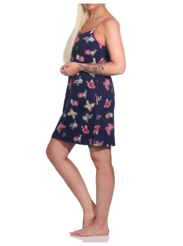 NORMANN Spaghetti Träger Nachthemd Schmetterling - 79602 in bunt