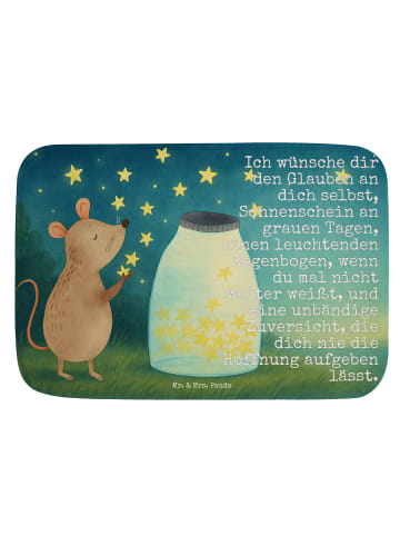 Mr. & Mrs. Panda Badteppich Maus Sterne Design mit Spruch in Weiß