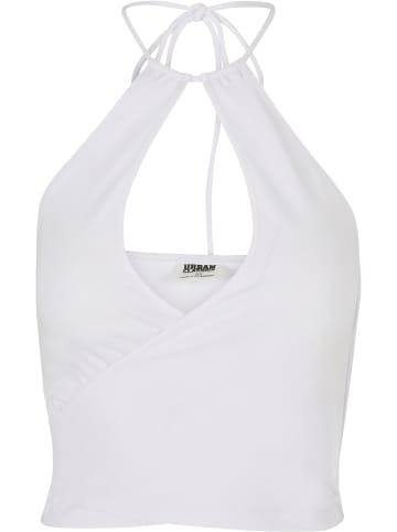 Urban Classics Urban Classics Damen Ladies Short Wraped Neckholder Top in white