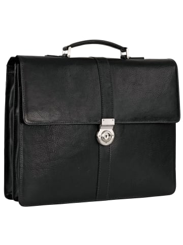 Leonhard Heyden Bergamo Aktentasche Leder 40 cm Laptopfach in schwarz