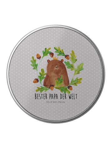 Mr. & Mrs. Panda Kaffeedose Bär König mit Spruch in Grau Pastell