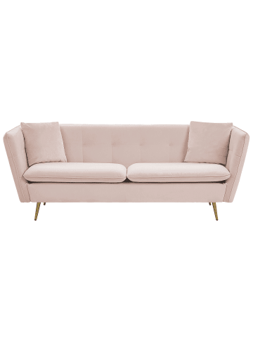 Beliani 3-Sitzer Sofa FREDERICA in Rosa/Gold - (W) 200 x (H) 77 x (L) 80 cm