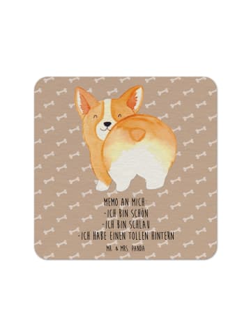 Mr. & Mrs. Panda Tassenuntersetzer Corgi Po mit Spruch in Hundeglück