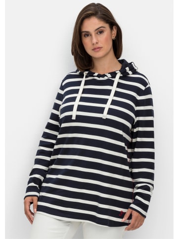 sheego Langarmshirt in nachtblau-gestreift