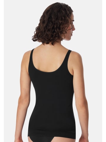 Schiesser Unterhemd / Top 95/5 Cotton in Schwarz/Sand