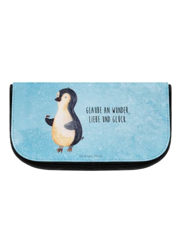 Mr. & Mrs. Panda Kosmetiktasche Pinguin Marienkäfer mit Spruch in Eisblau