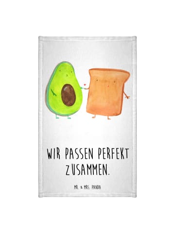 Mr. & Mrs. Panda Handtuch Avocado Toast mit Spruch in Weiß