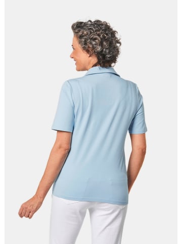 GOLDNER Kurzgröße:  Stretchbequemes Poloshirt in hellblau