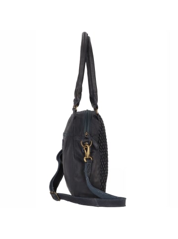 Greenland Nature Femi & Nine Schultertasche Leder 34 cm navy