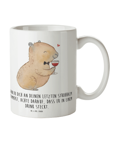 Mr. & Mrs. Panda Kindertasse Capybara Wein mit Spruch in Weiß