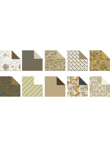 Buntpapierfabrik Ludwig Bähr Desinpapier Faltblätter 'Amber' 100g/qm 20x20cm Packung mit 50 Blatt s...