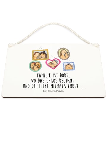 Mr. & Mrs. Panda Deko Schild Igel Familie mit Spruch in Weiß