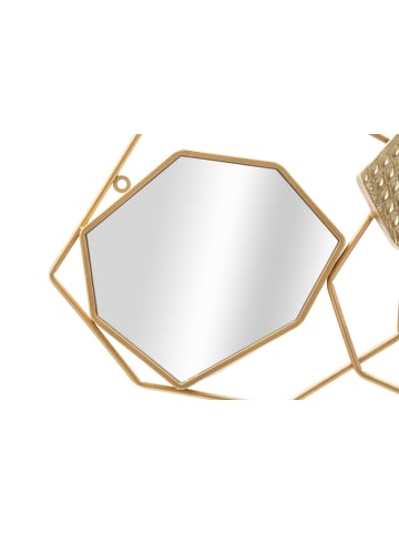 Mauro Ferretti Geometrischer Wandspiegel aus goldfarbenem Metall, 91 x 4 x 52 cm