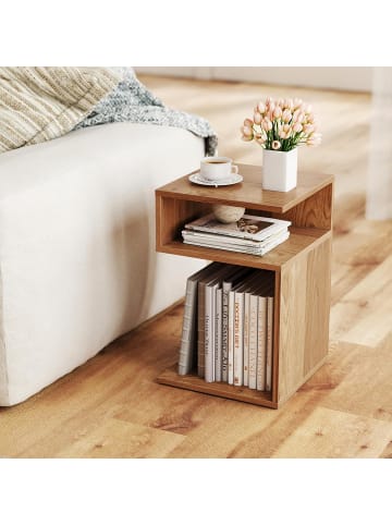 COSTWAY 3 Ebenen Sofatisch in Hellbraun