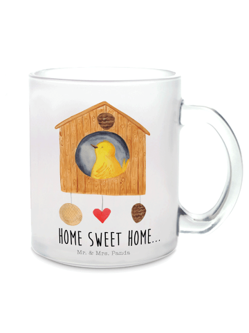 Mr. & Mrs. Panda Teetasse Vogelhaus Home mit Spruch in Transparent