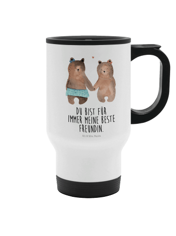 Mr. & Mrs. Panda Kaffeebecher To Go Bär Freundin mit Spruch in Weiß